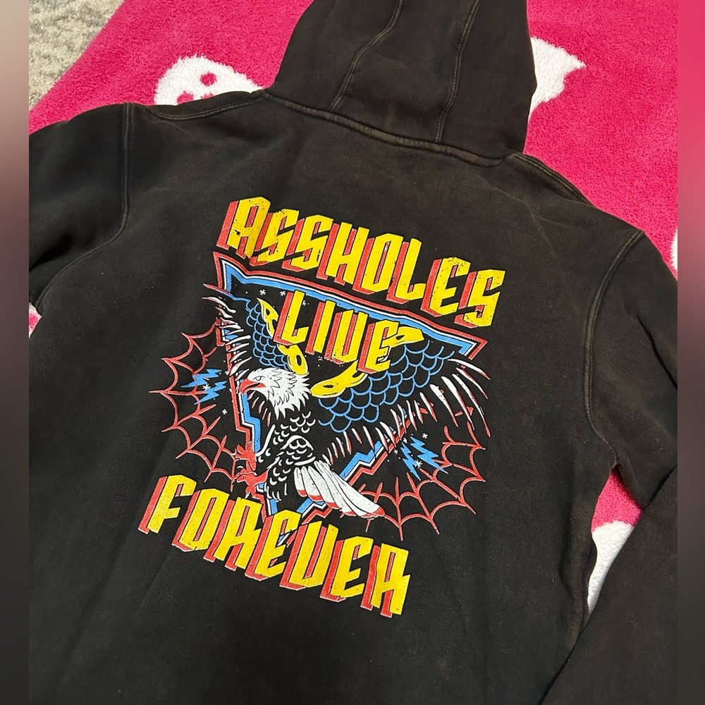Assholes Live Forever ALF Distressed Eagle Hoodie